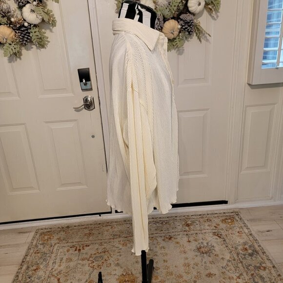 Beige Botany Plissé Shirt - Ivory Size S - Picture 5 of 9